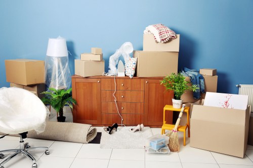 House movers preparing a residential move in Honor Oak