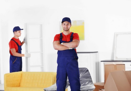 Careful loading of furniture into a moving van
