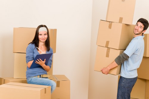 Prepared boxes and furniture ready for man and van service in Honor Oak
