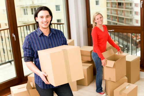 Prepared moving boxes and furniture for a removals job in Honor Oak